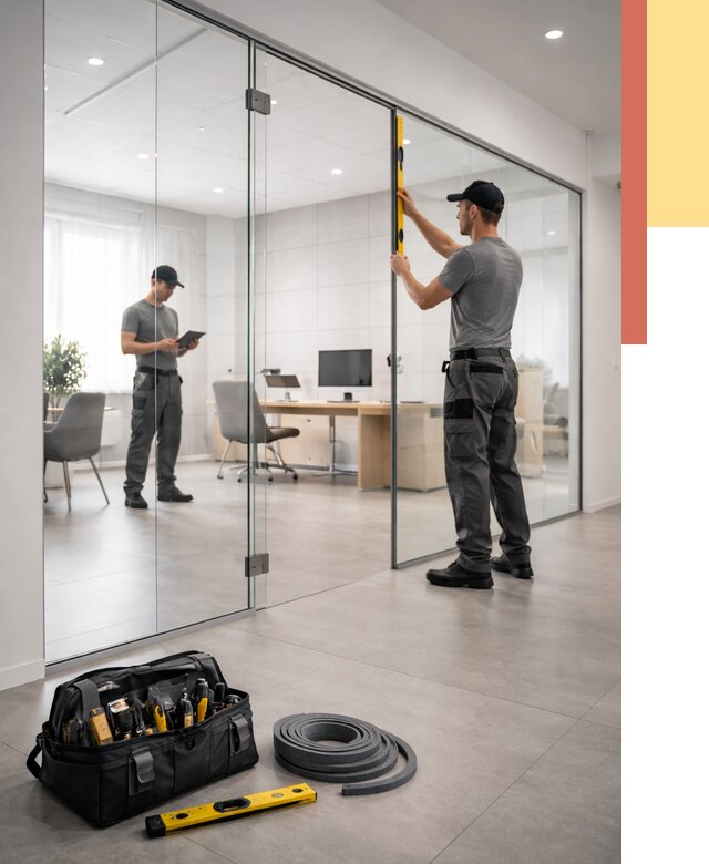 Цельностеклянные перегородки под ключ в Лесозаводске от 9821 руб. — монтаж и цены | ОТДЕЛОЧНИК-Лсз