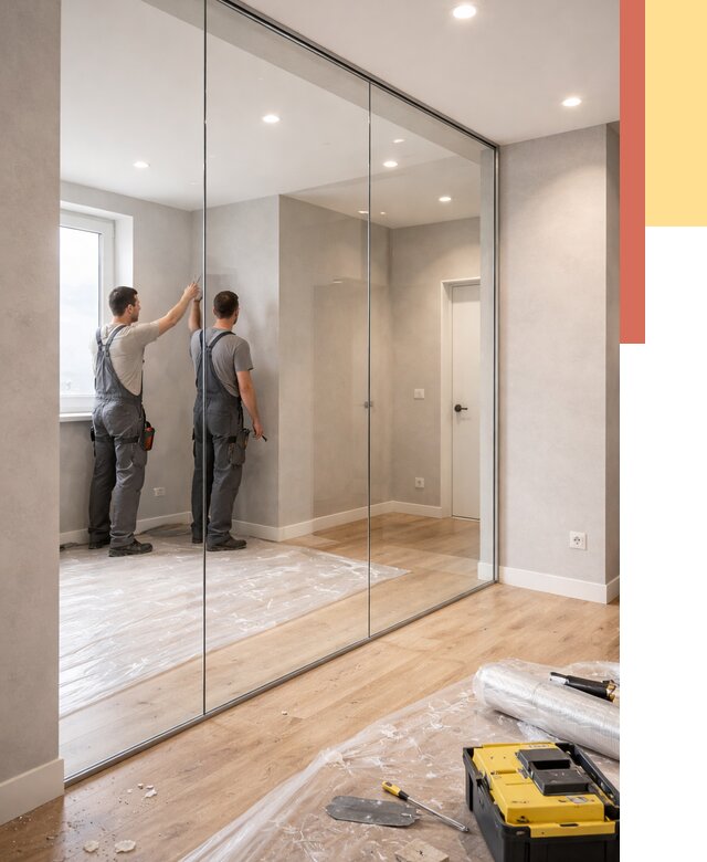 Безрамные стеклянные перегородки в Лесозаводске — монтаж от 9821 руб. | ОТДЕЛОЧНИК-Лсз