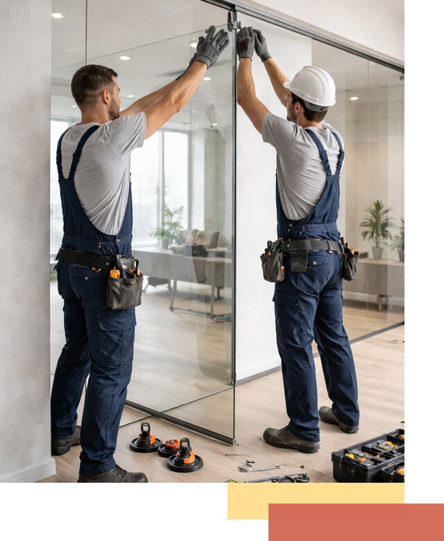 Безрамные стеклянные перегородки под ключ в Лесозаводске