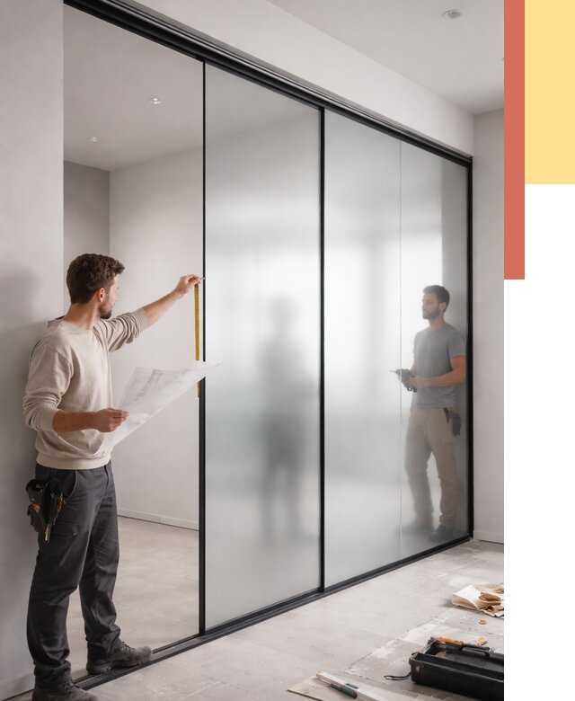 Матовые стеклянные перегородки в Лесозаводске от 8787 руб. — монтаж и установка | ОТДЕЛОЧНИК-Лсз