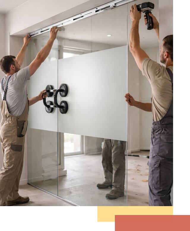 Матовые стеклянные перегородки под ключ в Лесозаводске