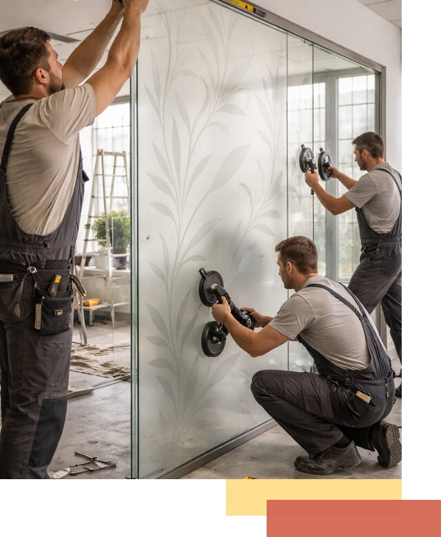 Стеклянные перегородки с рисунком на заказ в Лесозаводске