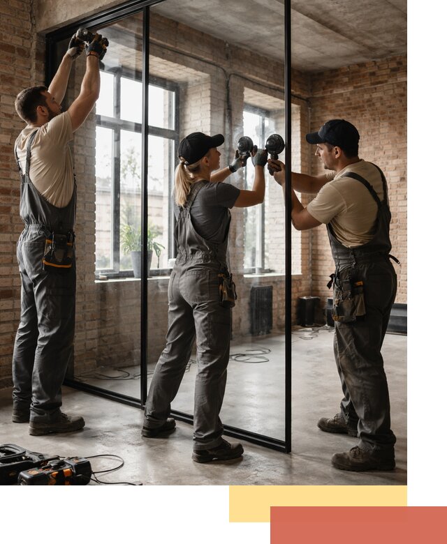 Стеклянные перегородки лофт — изготовление и монтаж в Лесозаводске