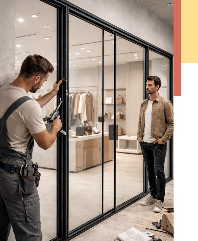 Стеклянные перегородки для магазинов в Лесозаводске от 8477 руб. под ключ | ОТДЕЛОЧНИК-Лсз