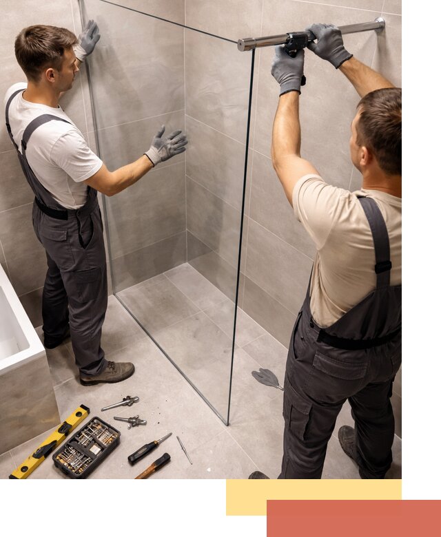 Стеклянные перегородки для душа в Лесозаводске — изготовление и монтаж