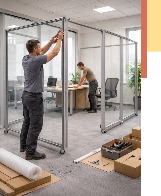 Мобильные офисные перегородки в Лесозаводске от 12923 руб. — установка под ключ | ОТДЕЛОЧНИК-Лсз