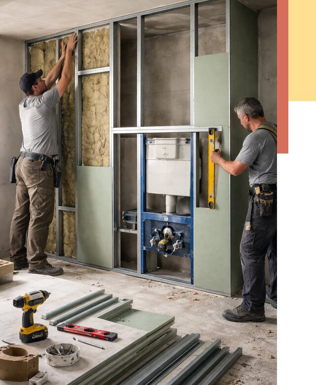 Установка сантехнических перегородок в Лесозаводске от 8787 руб. | ОТДЕЛОЧНИК-Лсз