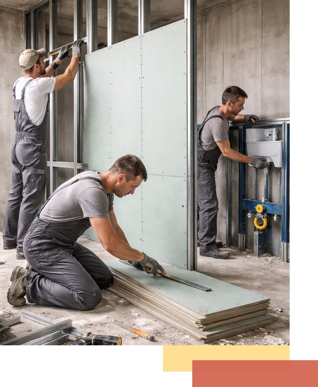 Монтаж и ремонт сантехнических перегородок в Лесозаводске