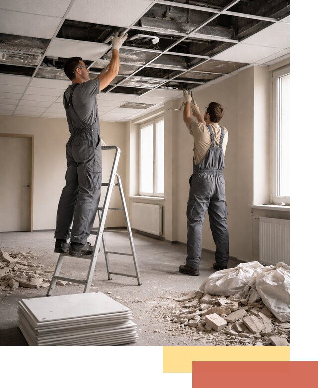 Демонтаж потолков Армстронг профессионально в Лесозаводске