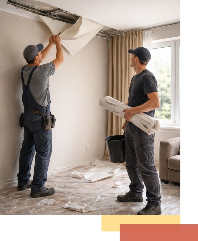 Демонтаж натяжного потолка в Лесозаводске быстро и аккуратно