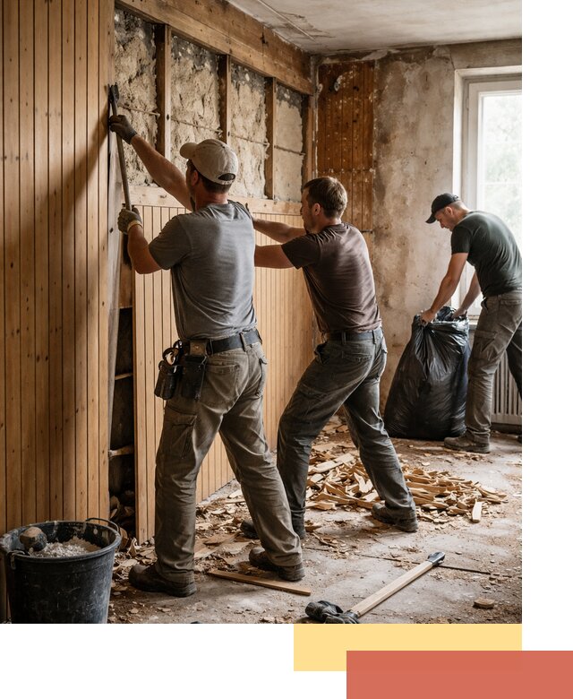 Демонтаж вагонки и вывоз материалов в Лесозаводске