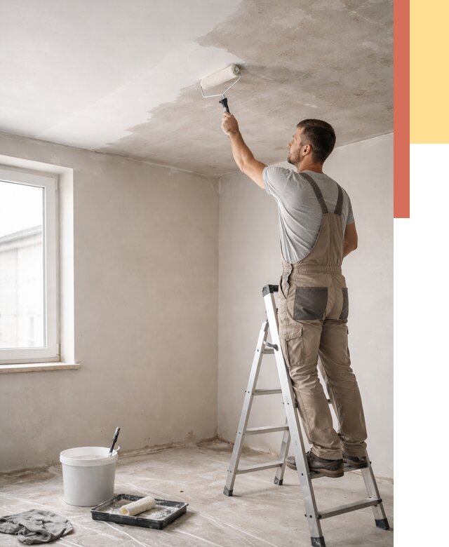 Грунтовка потолка в Лесозаводске от 2585 руб. — быстро и недорого | ОТДЕЛОЧНИК-Лсз