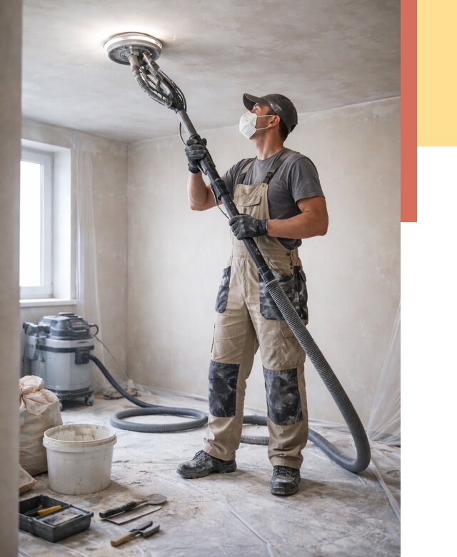 Шлифовка потолка в Лесозаводске от 3618 руб. — услуги шлифования потолка | ОТДЕЛОЧНИК-Лсз