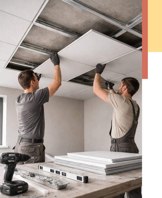 Монтаж кассетного потолка в Лесозаводске от 4652 руб/м2 — установка и сборка | ОТДЕЛОЧНИК-Лсз