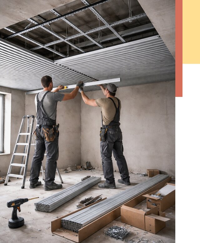 Монтаж реечного потолка в Лесозаводске от 4652 руб. под ключ | ОТДЕЛОЧНИК-Лсз