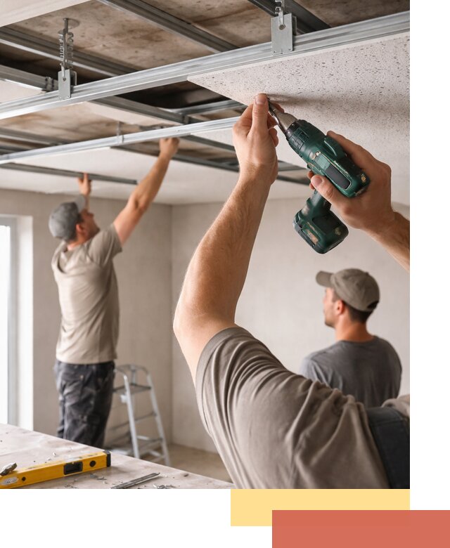 Монтаж акустического потолка в Лесозаводске под ключ