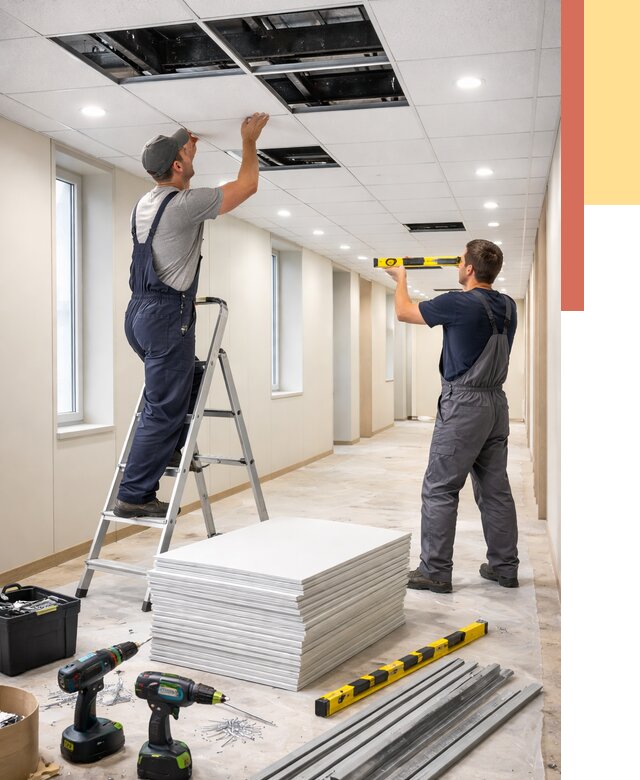 Ремонт потолка Армстронг в Лесозаводске от 4652 руб. — быстро и недорого | ОТДЕЛОЧНИК-Лсз