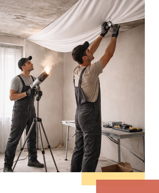 Установка натяжного потолка под ключ в Лесозаводске