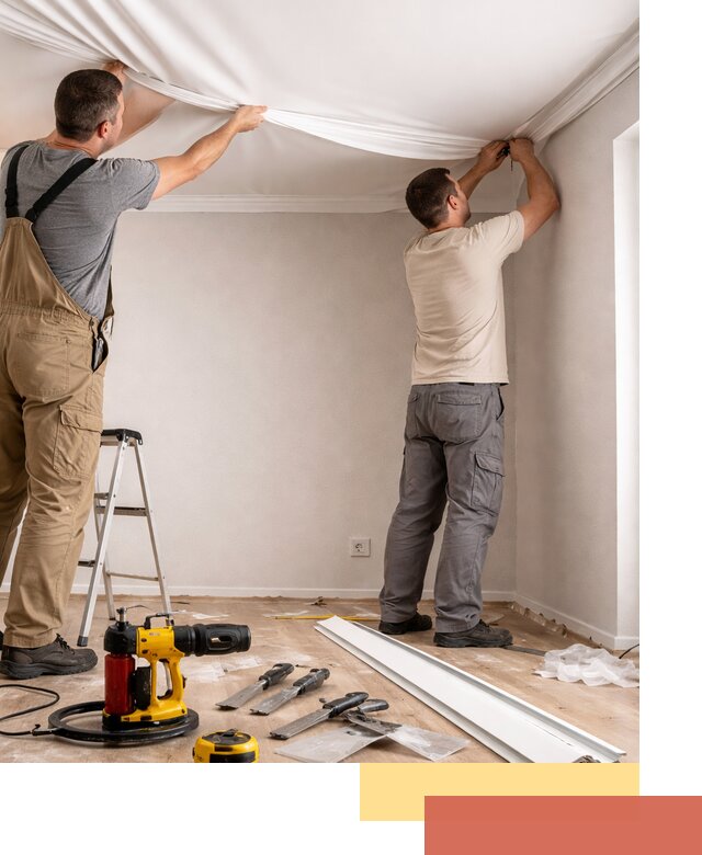 Монтаж ПВХ натяжного потолка в Лесозаводске качественно и быстро