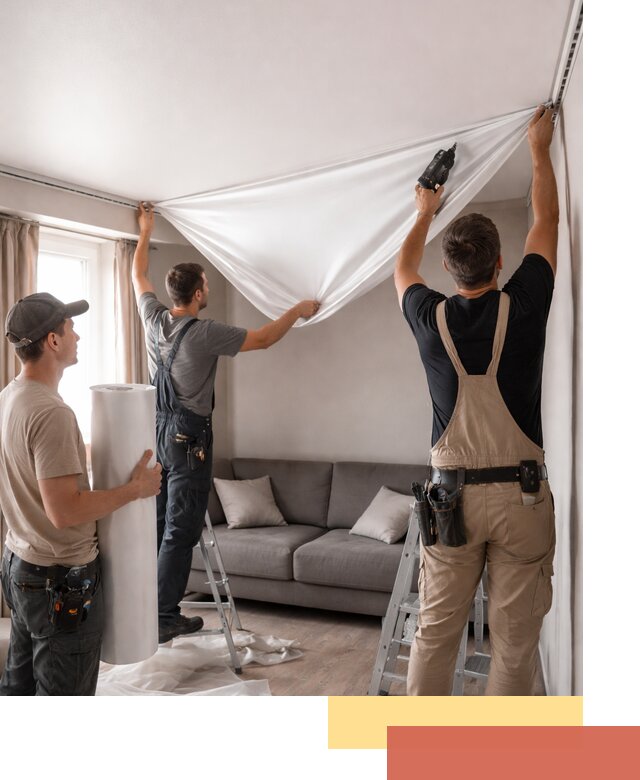 Монтаж сатинового натяжного потолка в Лесозаводске качественно и быстро