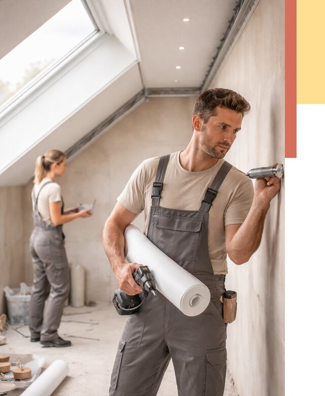 Монтаж натяжного потолка на мансарде в Лесозаводске от 3618 руб. | ОТДЕЛОЧНИК-Лсз