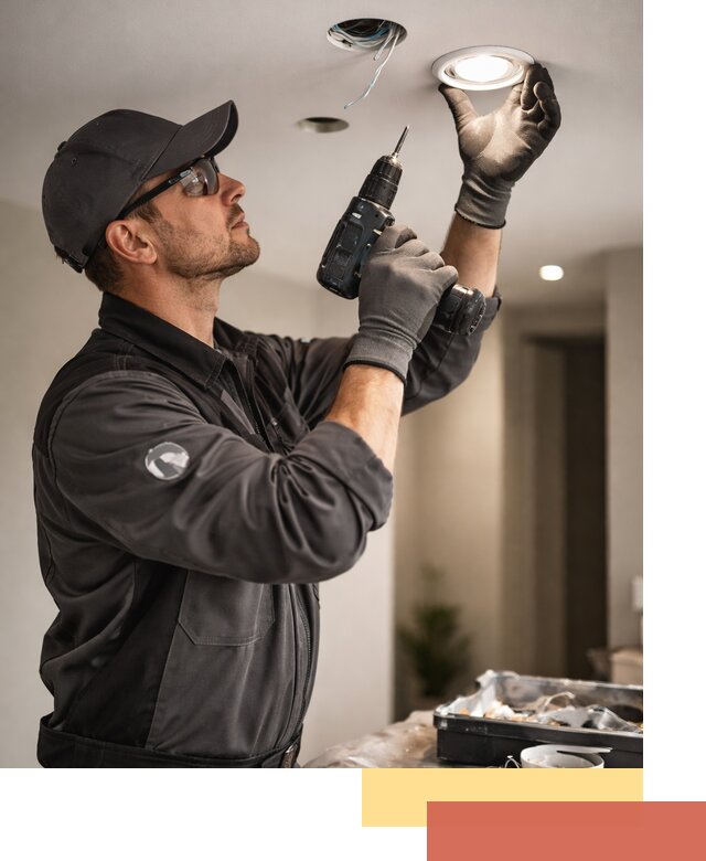 Установка точечных светильников в натяжной потолок в Лесозаводске