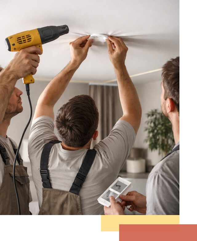 Ремонт прокола полотна натяжного потолка в Лесозаводске