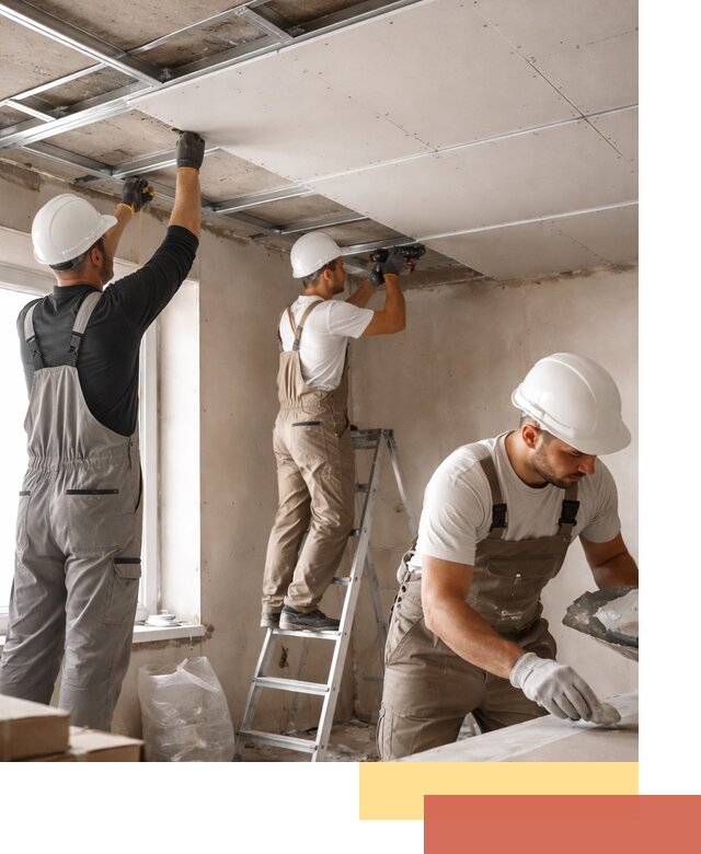 Одноуровневый потолок из гипсокартона в Лесозаводске — монтаж и отделка