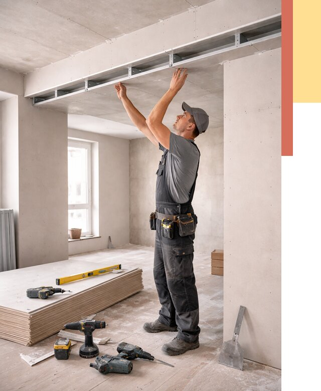 Потолок из гипсокартона с нишей в Лесозаводске от 1292 руб. под ключ | ОТДЕЛОЧНИК-Лсз