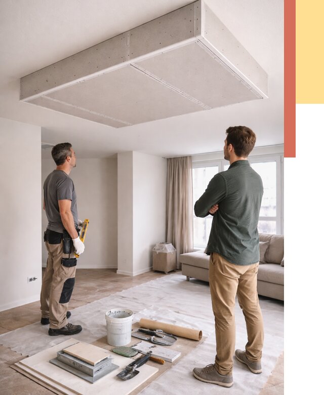 Короб на потолке из гипсокартона в Лесозаводске от 2274 руб. — монтаж и услуги под ключ | ОТДЕЛОЧНИК-Лсз