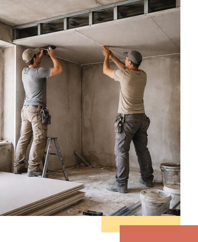 Короб из гипсокартона на потолке под ключ в Лесозаводске