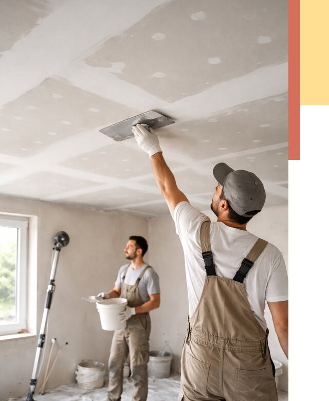 Шпаклевка потолка из гипсокартона в Лесозаводске от 3308 руб./м2 — услуги под ключ | ОТДЕЛОЧНИК-Лсз