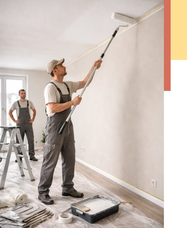 Покраска потолка из гипсокартона в Лесозаводске от 4652 руб./м2 — услуги под ключ | ОТДЕЛОЧНИК-Лсз