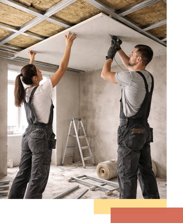 Звукоизоляция потолка из ГКЛ в Лесозаводске профессионально и надежно