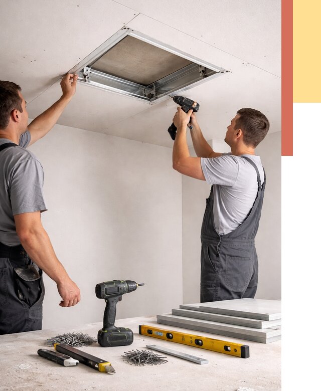 Установка люка в потолок ГКЛ в Лесозаводске от 2585 руб. под ключ | ОТДЕЛОЧНИК-Лсз