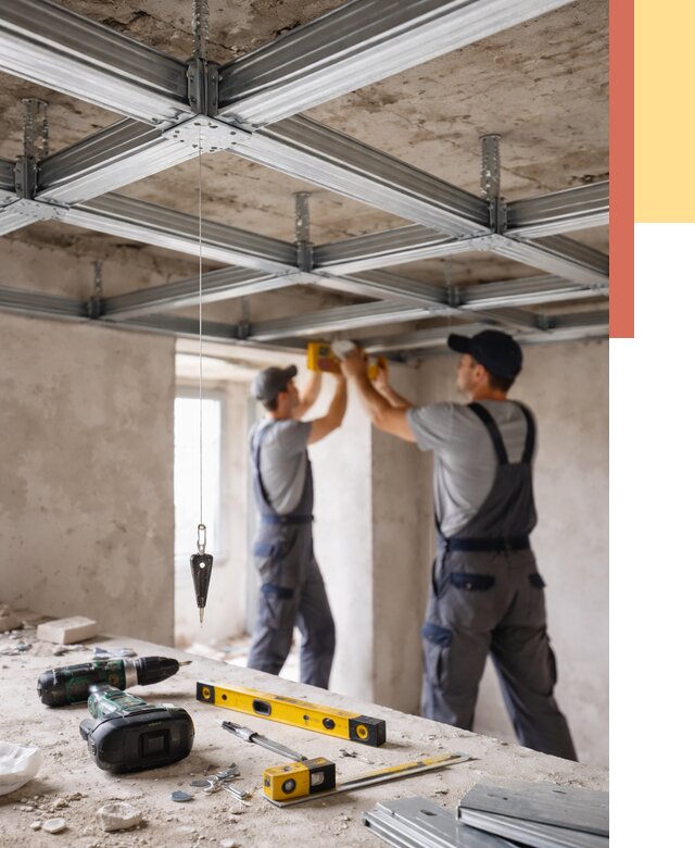 Монтаж каркаса потолка из профиля в Лесозаводске от 4652 руб. — услуги ОТДЕЛОЧНИК-Лсз
