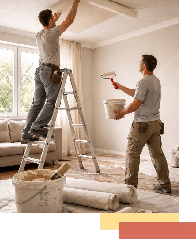 Поклейка обоев на потолок в Лесозаводске — качественно и быстро