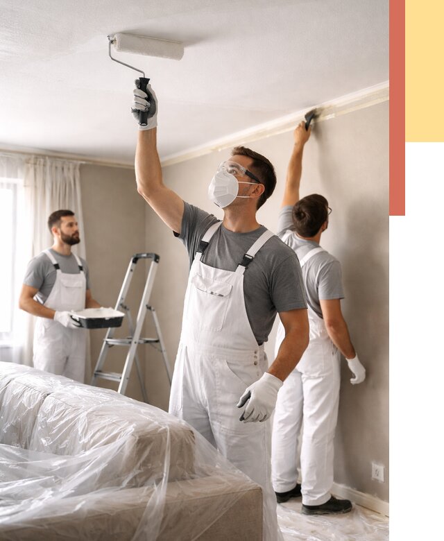 Покраска потолка водоэмельсионной краской в Лесозаводске от 2274 руб/м² — услуги под ключ | ОТДЕЛОЧНИК-Лсз