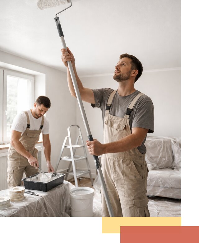 Покраска потолка водоэмульсионной краской в Лесозаводске