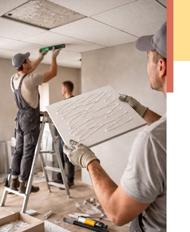 Монтаж потолочной плитки в Лесозаводске от 4652 руб. — быстро и недорого | ОТДЕЛОЧНИК-Лсз