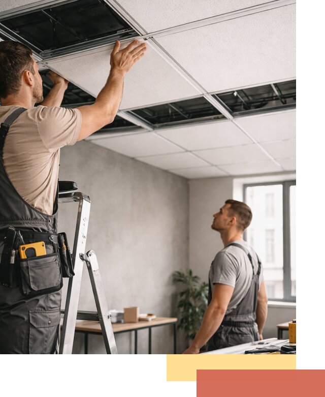 Монтаж потолочной плитки в Лесозаводске качественно и в срок