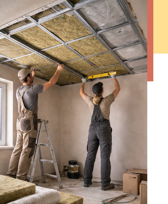 Шумоизоляция потолка в Лесозаводске от 1292 руб. под ключ — услуги ОТДЕЛОЧНИК-Лсз