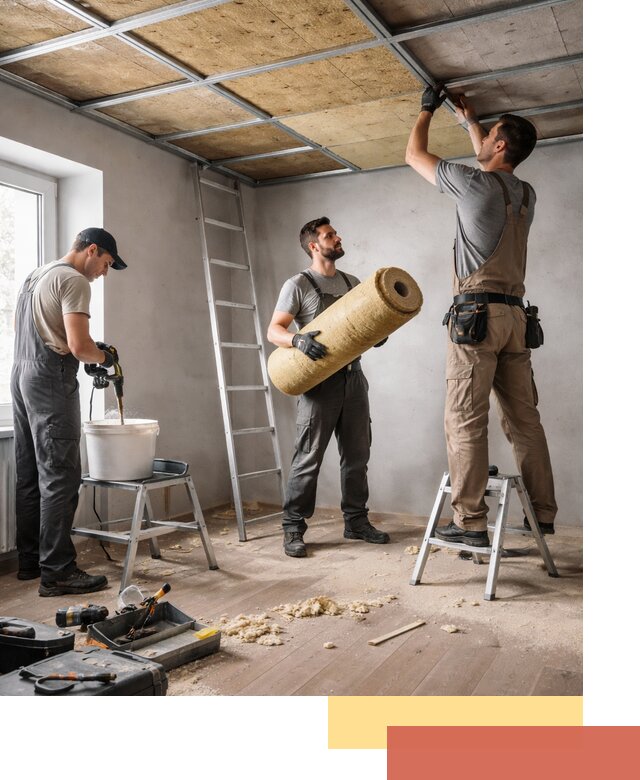 Шумоизоляция потолка в Лесозаводске: профессиональный монтаж и отделка