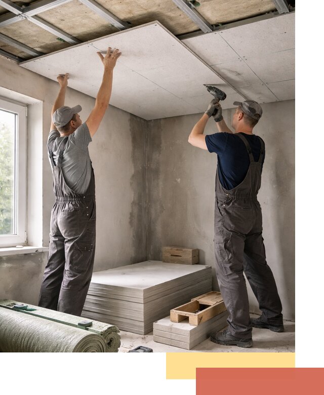 Шумоизоляция потолка панелями ЗИПС в Лесозаводске